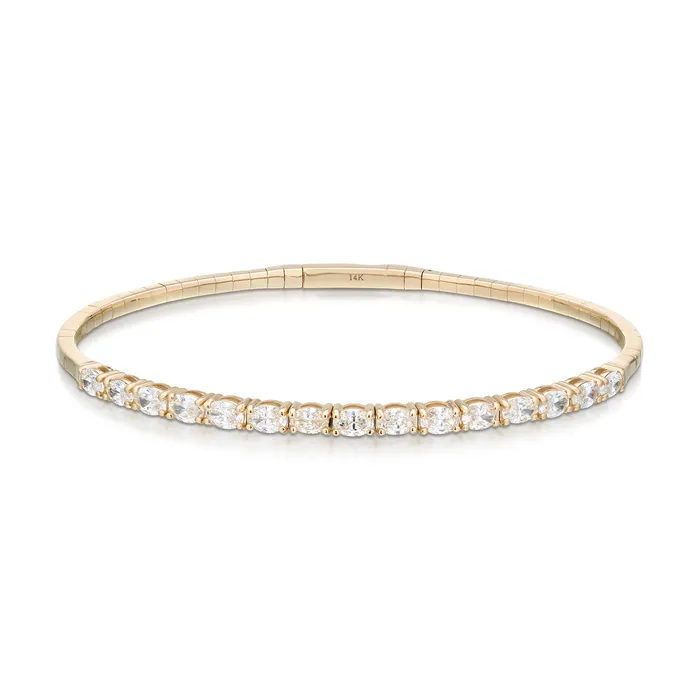 195 Carat Oval Diamond Bangle Bracelet Stephen Silver Fine Jewelry Bracelets