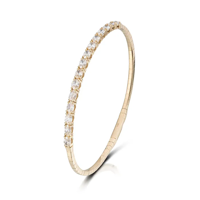 195 Carat Oval Diamond Bangle Bracelet Stephen Silver Fine Jewelry Bracelets