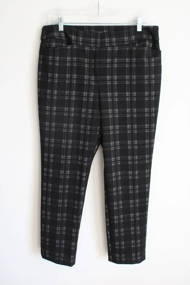 Ann Taylor LOFT Rings Ann Taylor Factory Black Gray Plaid Pant 12 Petite