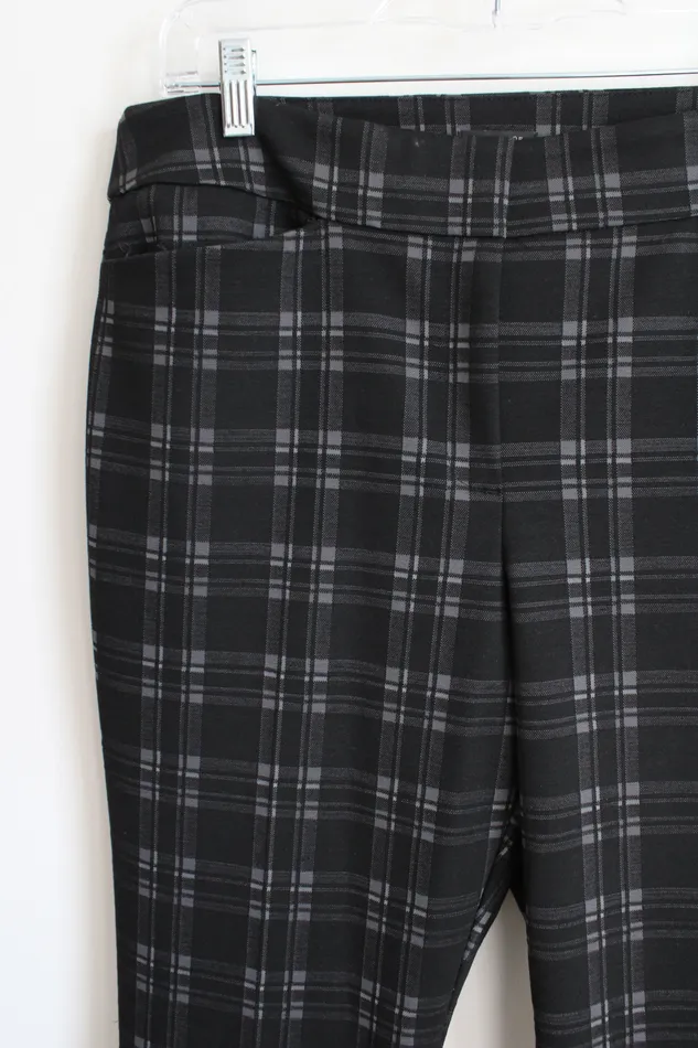 Ann Taylor LOFT Rings Ann Taylor Factory Black Gray Plaid Pant 12 Petite
