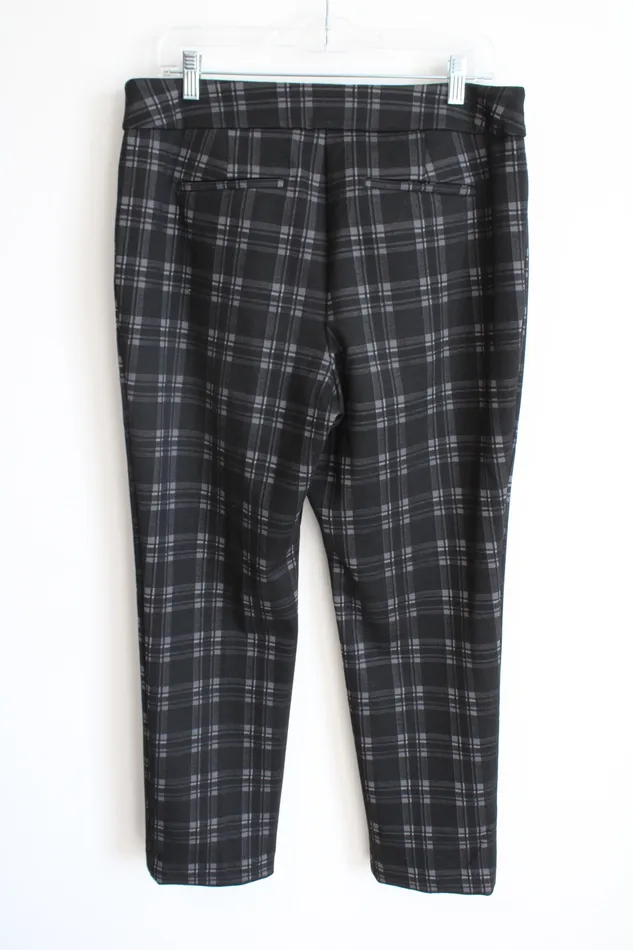 Ann Taylor LOFT Rings Ann Taylor Factory Black Gray Plaid Pant 12 Petite