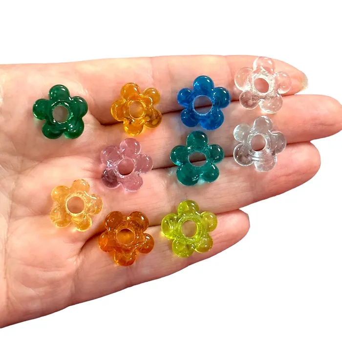 Earrings Peppy Beads Hand Made Murano Glass Flower Charms With 5mm Holes 2 pcs in a pack Earrings Peppy Beads Hand Made Murano Glass Flower Charms With 5mm Holes 2 pcs in a pack