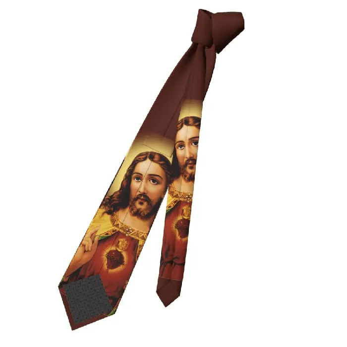 Jesus Christ Sacred Heart Necktie Lords Guidance Necklaces