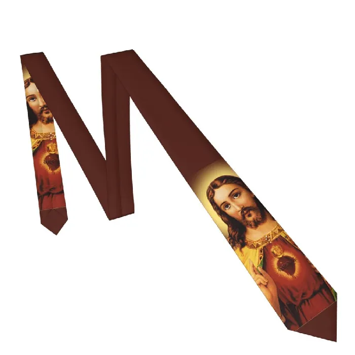 Jesus Christ Sacred Heart Necktie Lords Guidance Necklaces