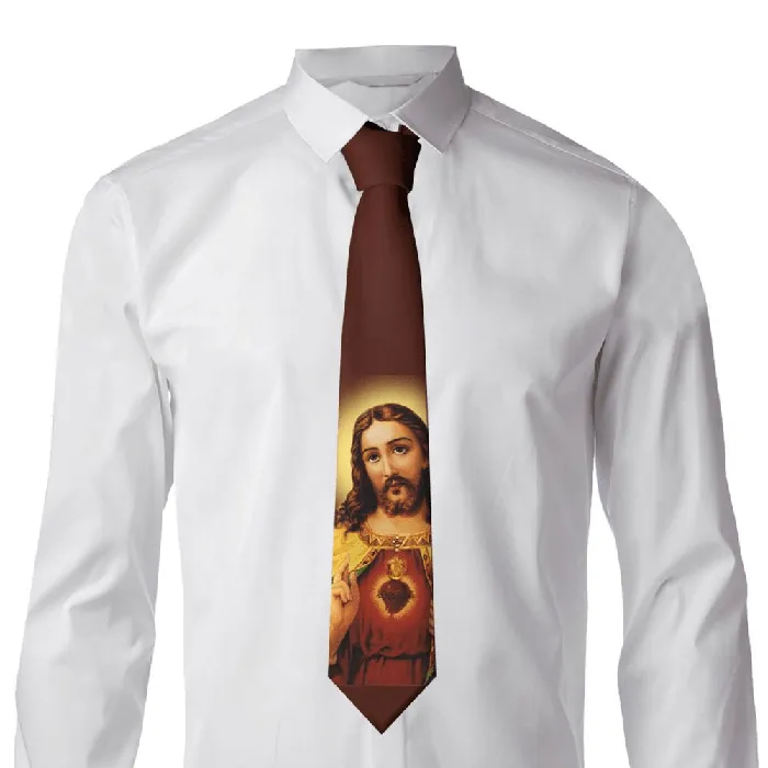 Jesus Christ Sacred Heart Necktie Lords Guidance Necklaces