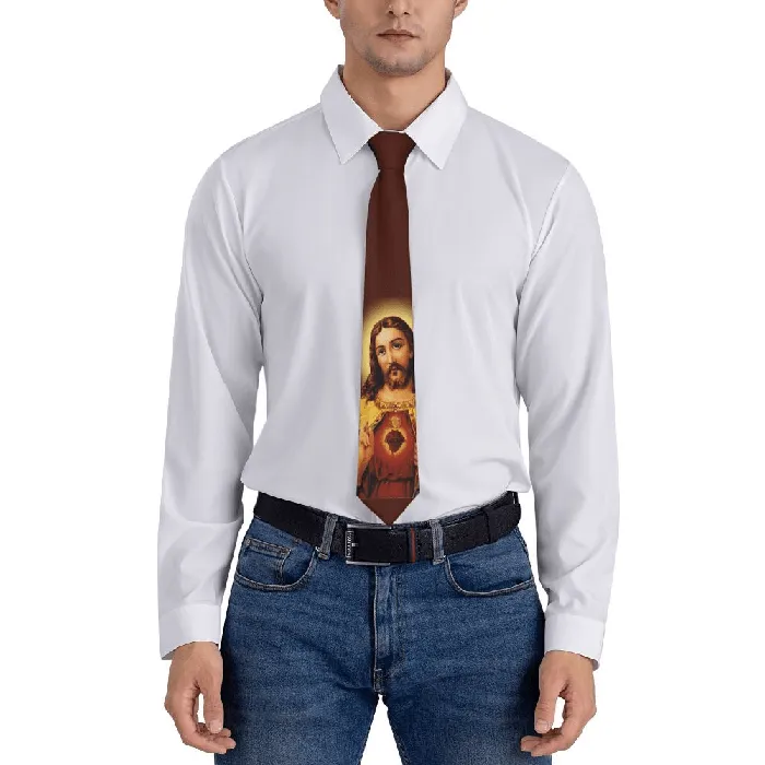 Jesus Christ Sacred Heart Necktie Lords Guidance Necklaces