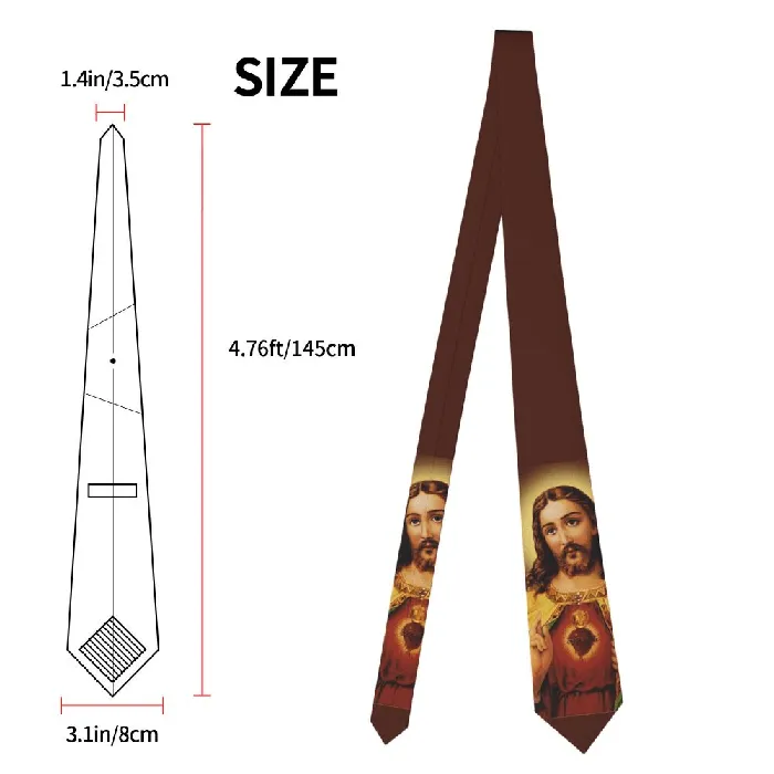 Jesus Christ Sacred Heart Necktie Lords Guidance Necklaces