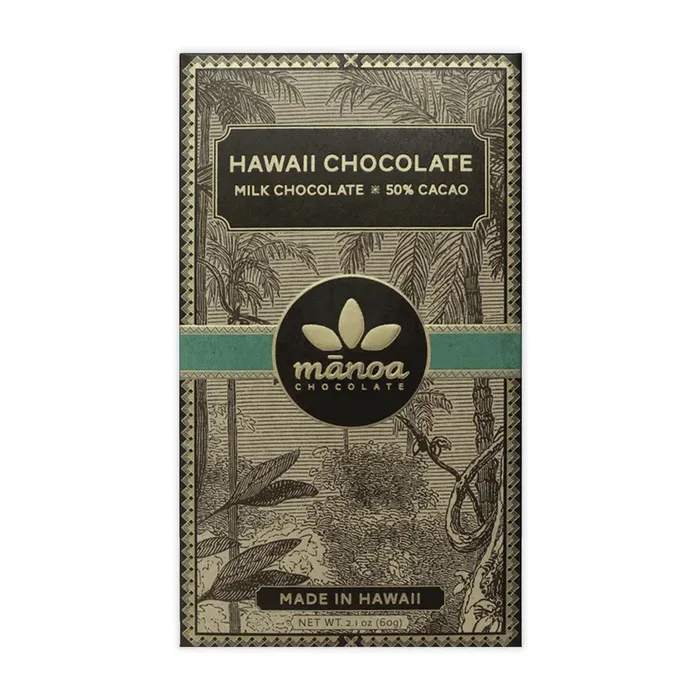 MANOACHOCO Manoa Hawaii Chocolate 50 Cacao Milk Chocolate Bar 21 oz Necklaces