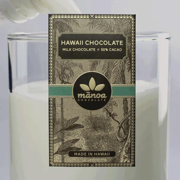 MANOACHOCO Manoa Hawaii Chocolate 50 Cacao Milk Chocolate Bar 21 oz Necklaces