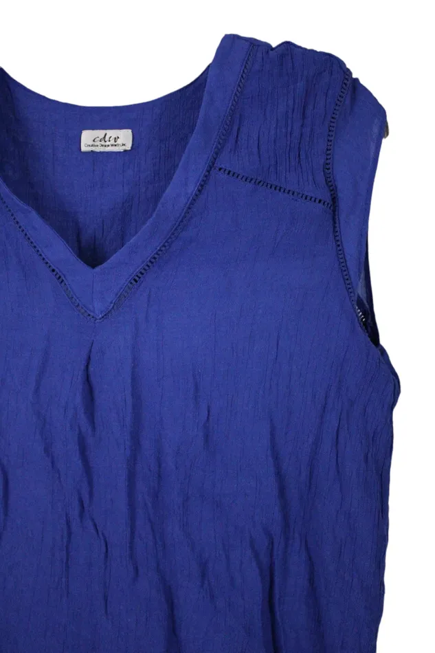 Rings Creative Design Works CDW Cobalt Blue Blouse M
