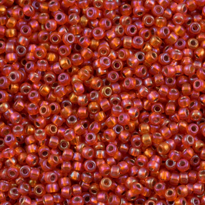 Rings Peppy Beads Miyuki Seed Beads 60 Silver Lined Orange AB 1008