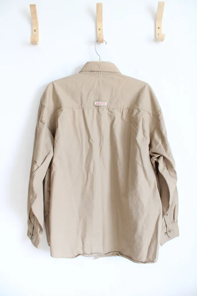 Winchester Tan Button Down Shirt L Winchester Earrings