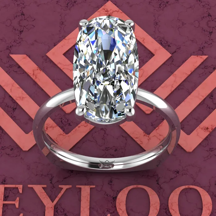 65 Carat Elongated Cushion Cut 4 Prongs Solitaire D Color Basket Moissanite Ring Leyloon Jewelry Rings