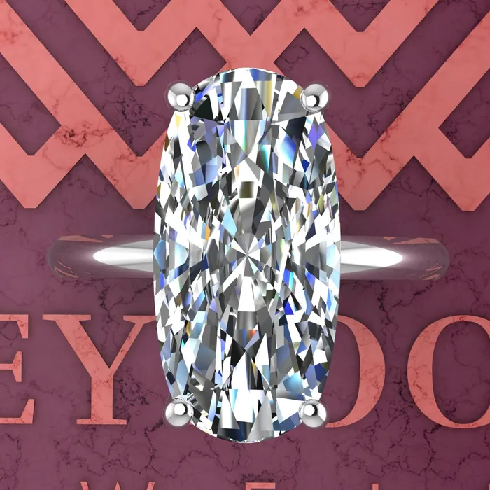 65 Carat Elongated Cushion Cut 4 Prongs Solitaire D Color Basket Moissanite Ring Leyloon Jewelry Rings