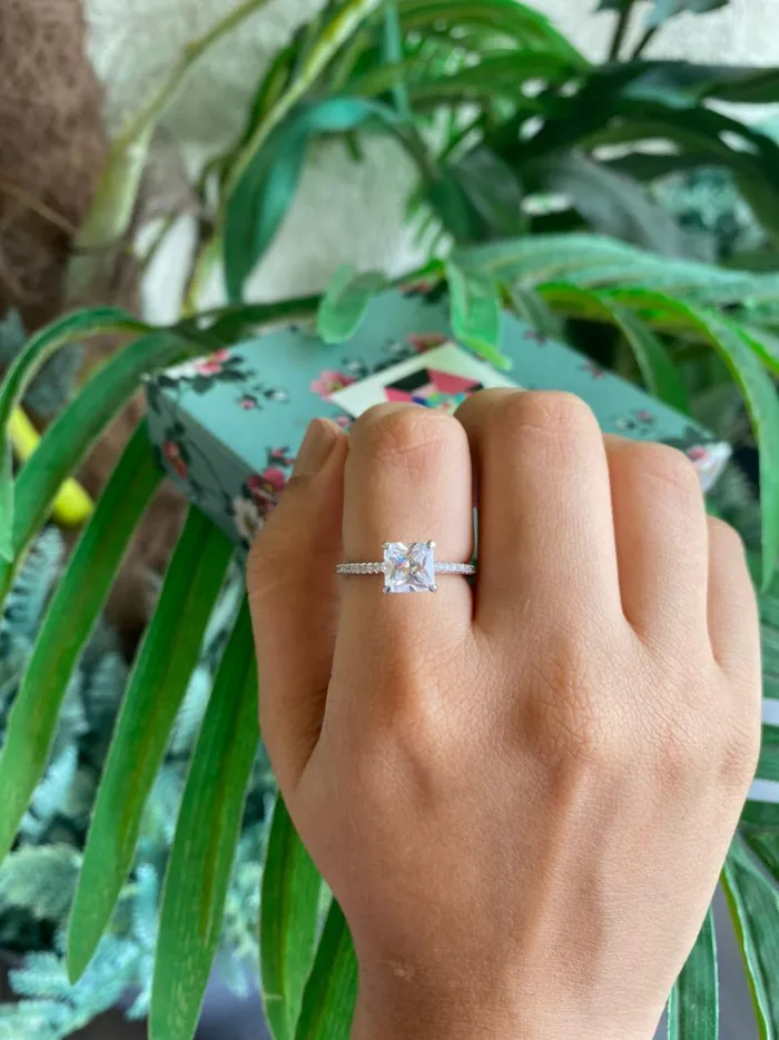attrangi1 Rings 1 Carat Princess Cut Daily Wear Ring