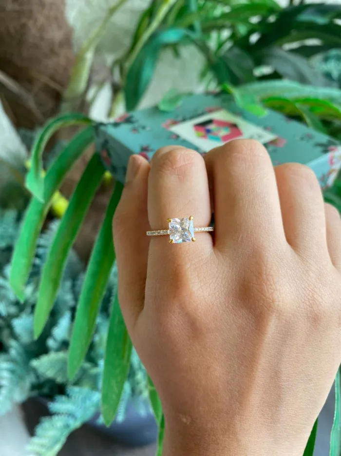 attrangi1 Rings 1 Carat Princess Cut Daily Wear Ring attrangi1 Rings 1 Carat Princess Cut Daily Wear Ring