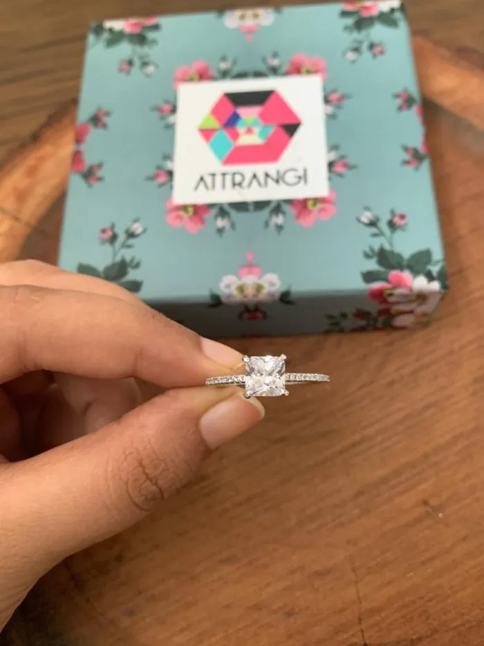 attrangi1 Rings 1 Carat Princess Cut Daily Wear Ring attrangi1 Rings 1 Carat Princess Cut Daily Wear Ring