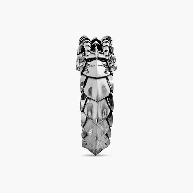 Dragon Silver Ring with Red Garnet Eyes Proclamation Jewelry Rings