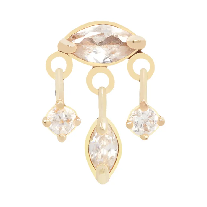 Earrings Maya Jewelry threadless Stargazer End in Gold with Diamonds