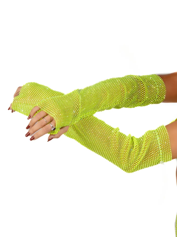 Earrings Mesh Fishnet Set Neon Green 3 pcs THE LUMi SHOP