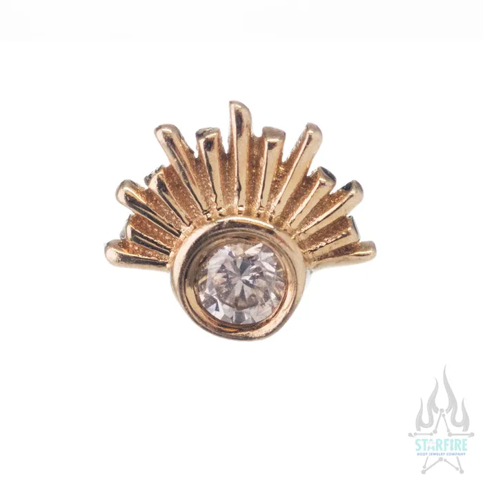 Earrings Tawapa threadless Blaze Pin in Gold with Gemstone