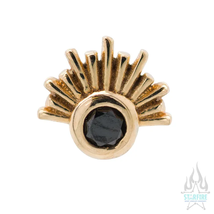 Earrings Tawapa threadless Blaze Pin in Gold with Gemstone