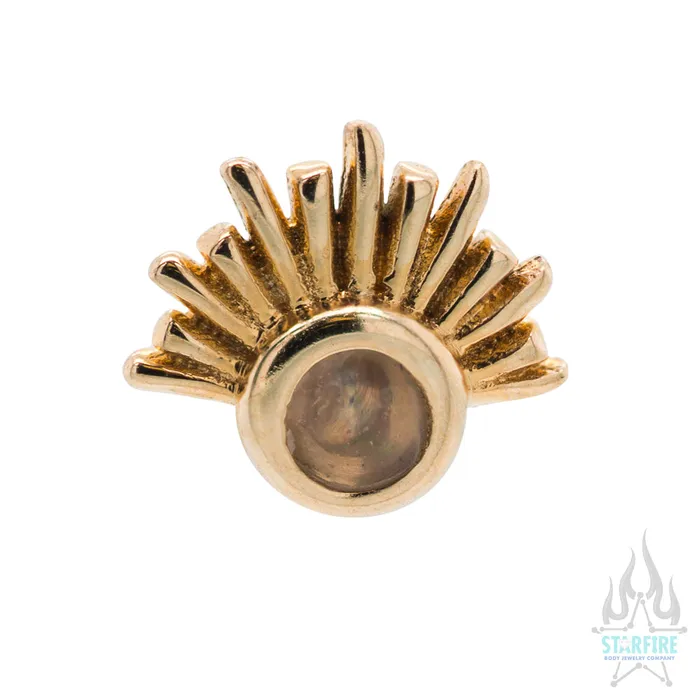 Earrings Tawapa threadless Blaze Pin in Gold with Gemstone