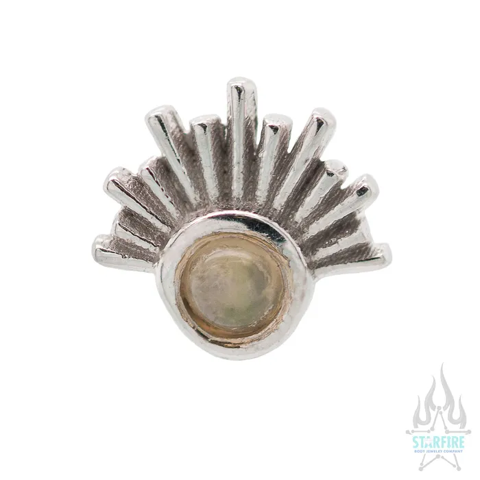 Earrings Tawapa threadless Blaze Pin in Gold with Gemstone