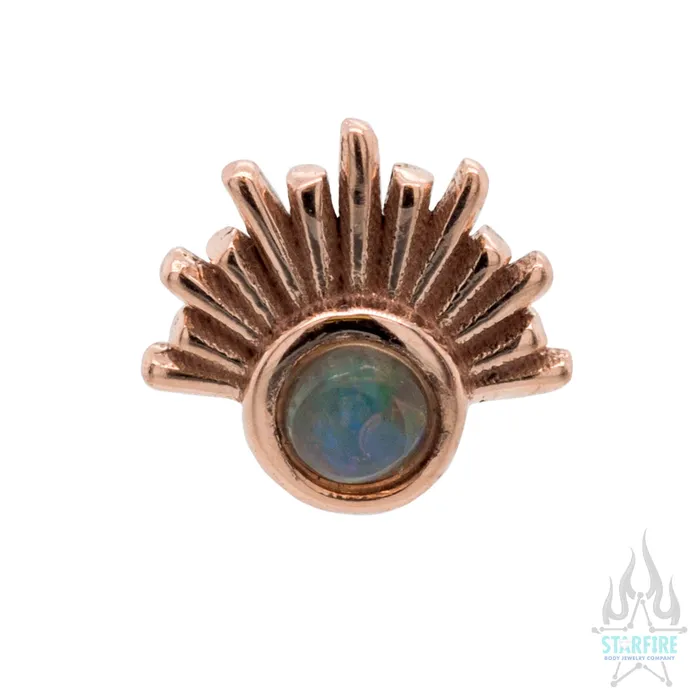 Earrings Tawapa threadless Blaze Pin in Gold with Gemstone