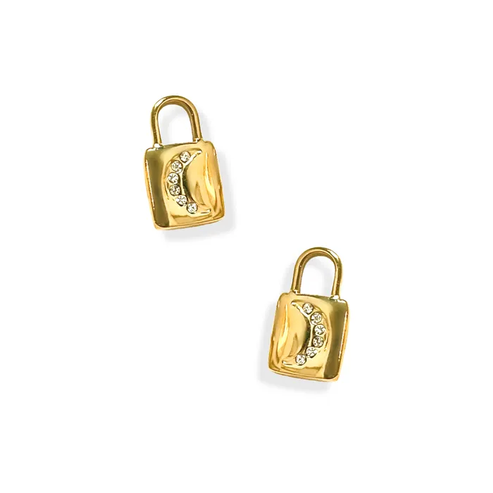 Ellie Vail Earrings Moon Lock Stud Earring