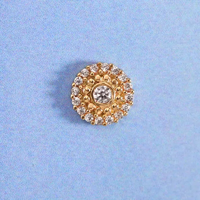 Ember Body Jewelry Necklaces threadless High Roller End in Gold with White CZs