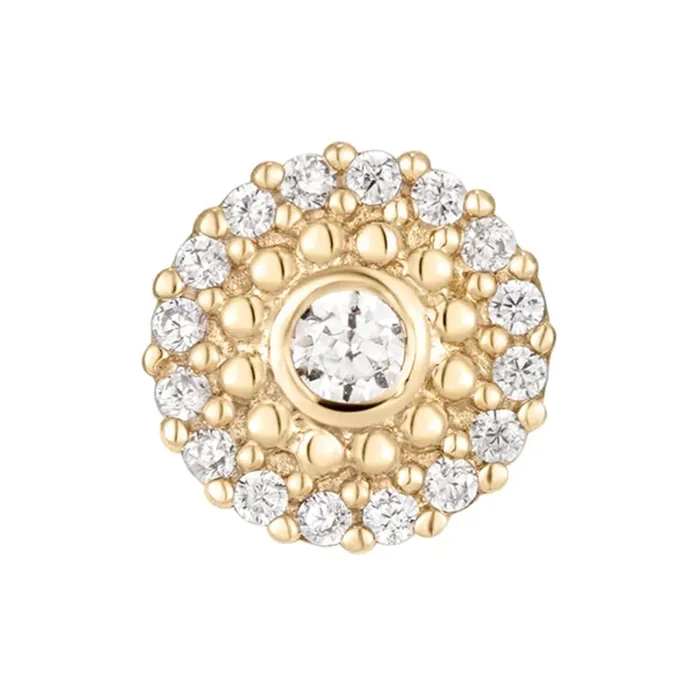 Ember Body Jewelry Necklaces threadless High Roller End in Gold with White CZs