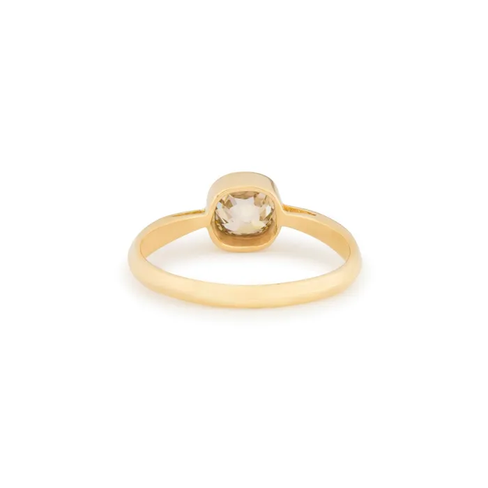 Rings Antique Old Mine Cut Diamond Solitaire and 14k Gold Ring