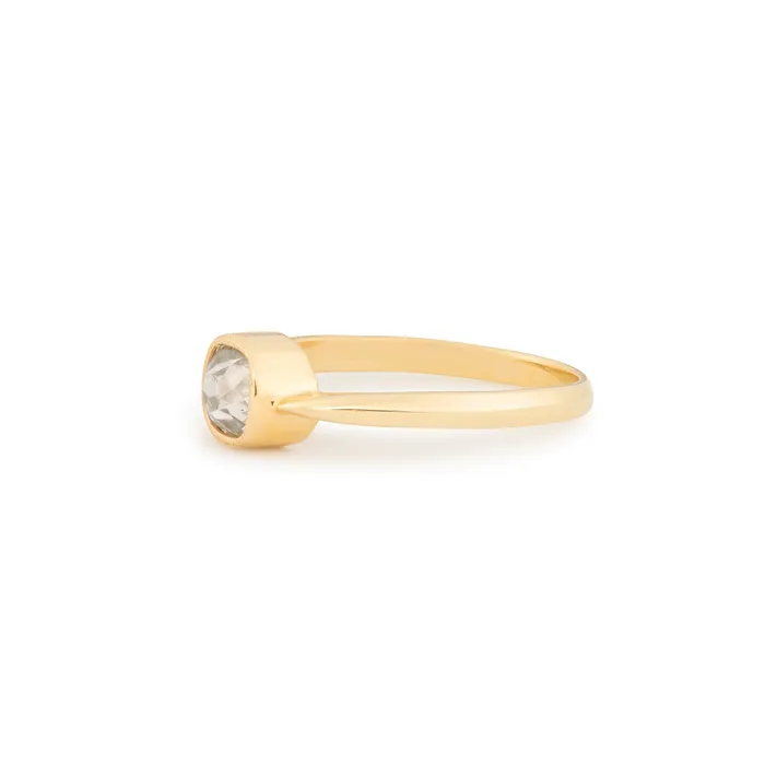Rings Antique Old Mine Cut Diamond Solitaire and 14k Gold Ring