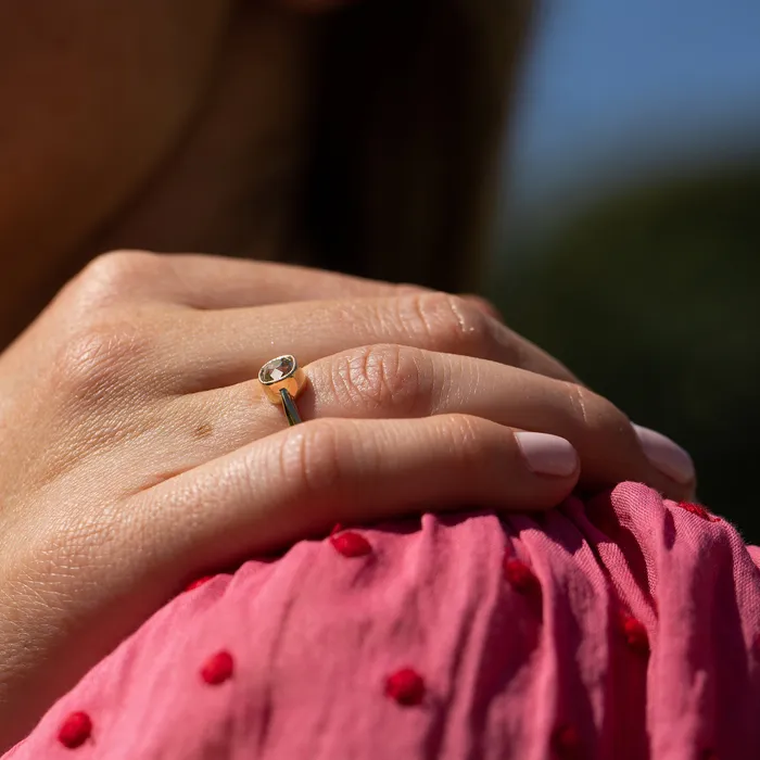 Rings Antique Old Mine Cut Diamond Solitaire and 14k Gold Ring