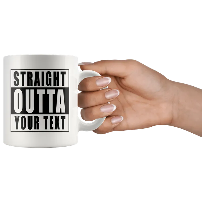 Rings teelaunch Straight Outta Your Text White Mug