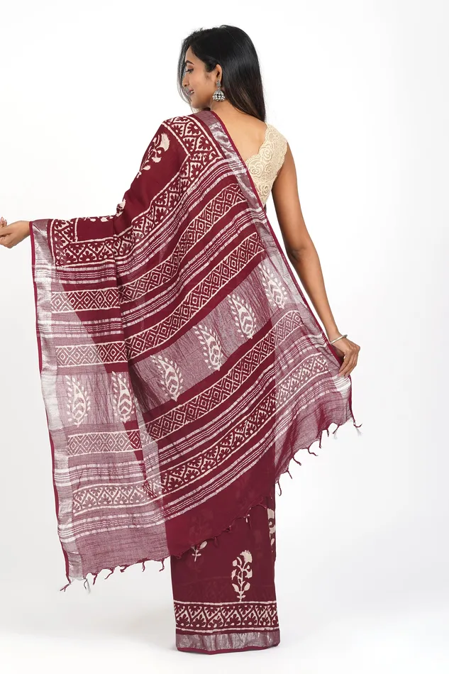 Teejh Earrings Teejh Saraswati Linen Saree
