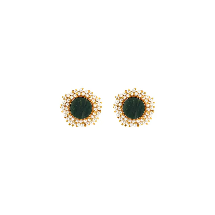 Teejh Teejh Roop Green Druzy Stone Earring Earrings Teejh Teejh Roop Green Druzy Stone Earring Earrings
