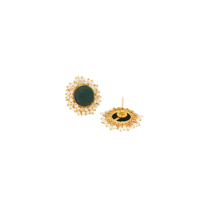 Teejh Teejh Roop Green Druzy Stone Earring Earrings Teejh Teejh Roop Green Druzy Stone Earring Earrings