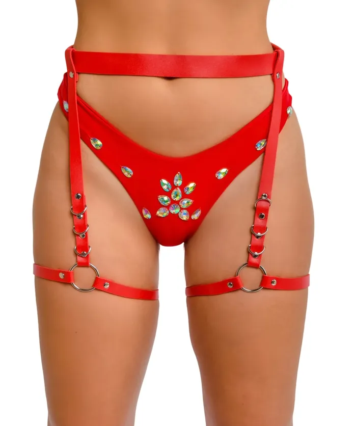 THE LUMI SHOP Classic Vegan Leather Leg Harness Earrings