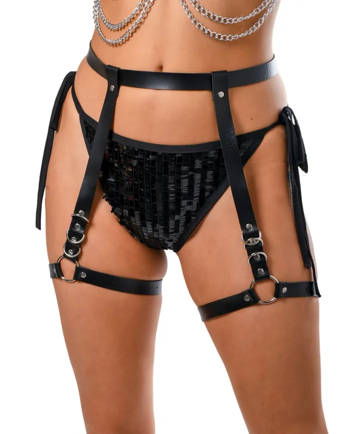 THE LUMI SHOP Classic Vegan Leather Leg Harness Earrings