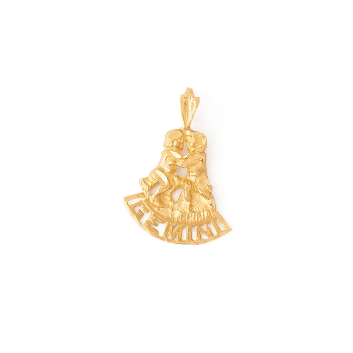 Vintage Earrings Figural Gemini 14K Gold Zodiac Charm