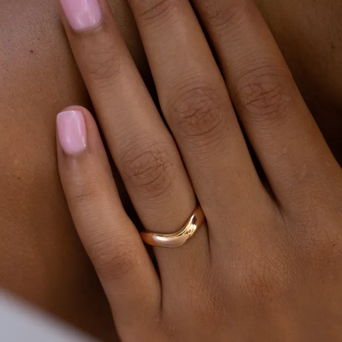 Vintage Rings Tiffany Co Elsa Peretti Curved 18k Rose Gold Ring