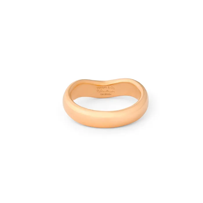 Vintage Rings Tiffany Co Elsa Peretti Curved 18k Rose Gold Ring