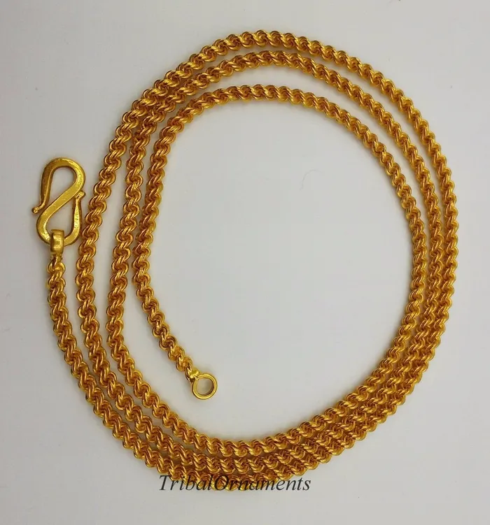 22k yellow gold Traditional design handmade fabulous rope chain 22 inches 25 mm twisted rope chain unisex jewelry TRIBAL ORNAMENTS Necklaces 22k yellow gold Traditional design handmade fabulous rope chain 22 inches 25 mm twisted rope chain unisex jewelry TRIBAL ORNAMENTS Necklaces