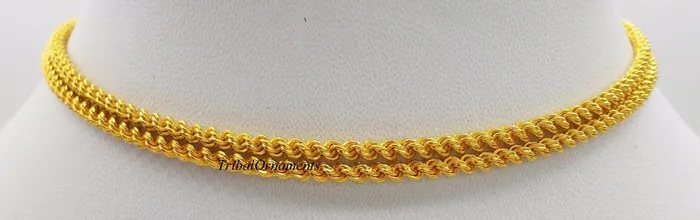 22k yellow gold Traditional design handmade fabulous rope chain 22 inches 25 mm twisted rope chain unisex jewelry TRIBAL ORNAMENTS Necklaces