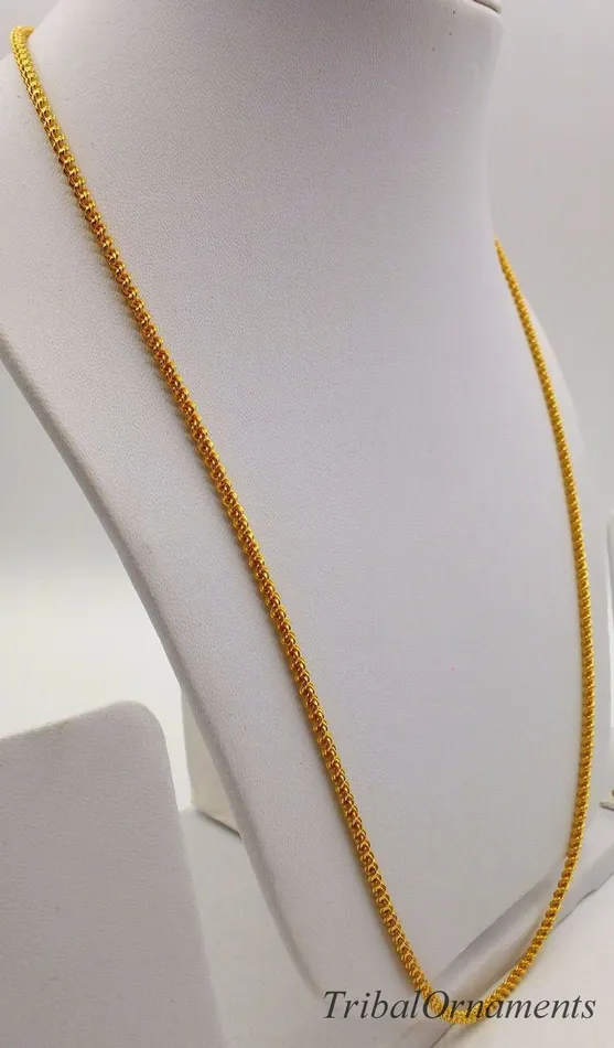 22k yellow gold Traditional design handmade fabulous rope chain 22 inches 25 mm twisted rope chain unisex jewelry TRIBAL ORNAMENTS Necklaces