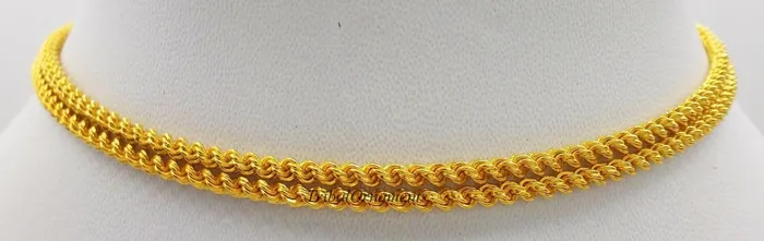 22k yellow gold Traditional design handmade fabulous rope chain 22 inches 25 mm twisted rope chain unisex jewelry TRIBAL ORNAMENTS Necklaces