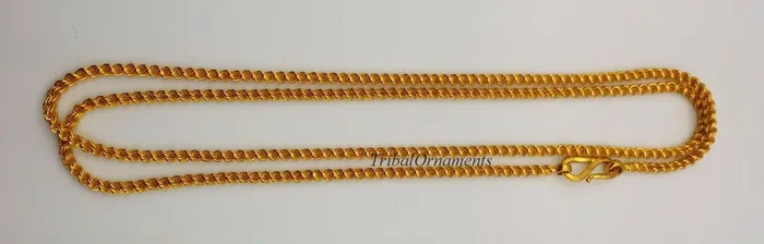 22k yellow gold Traditional design handmade fabulous rope chain 22 inches 25 mm twisted rope chain unisex jewelry TRIBAL ORNAMENTS Necklaces