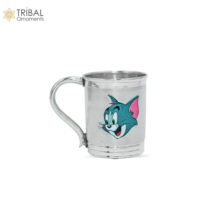 925 sterling silver handmade tom and jerry cartoon design coffee cup or water milk cup tumbler silver baby food flask silver kids utensils gift sv303 TRIBAL ORNAMENTS Necklaces 925 sterling silver handmade tom and jerry cartoon design coffee cup or water milk cup tumbler silver baby food flask silver kids utensils gift sv303 TRIBAL ORNAMENTS Necklaces